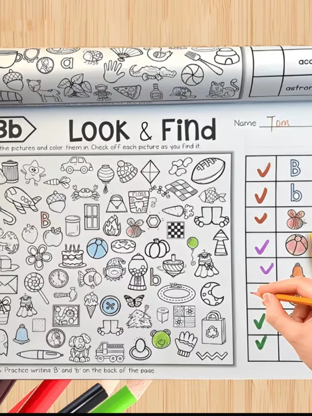 Look and find kids activity book. 32 page seek and find activity book.